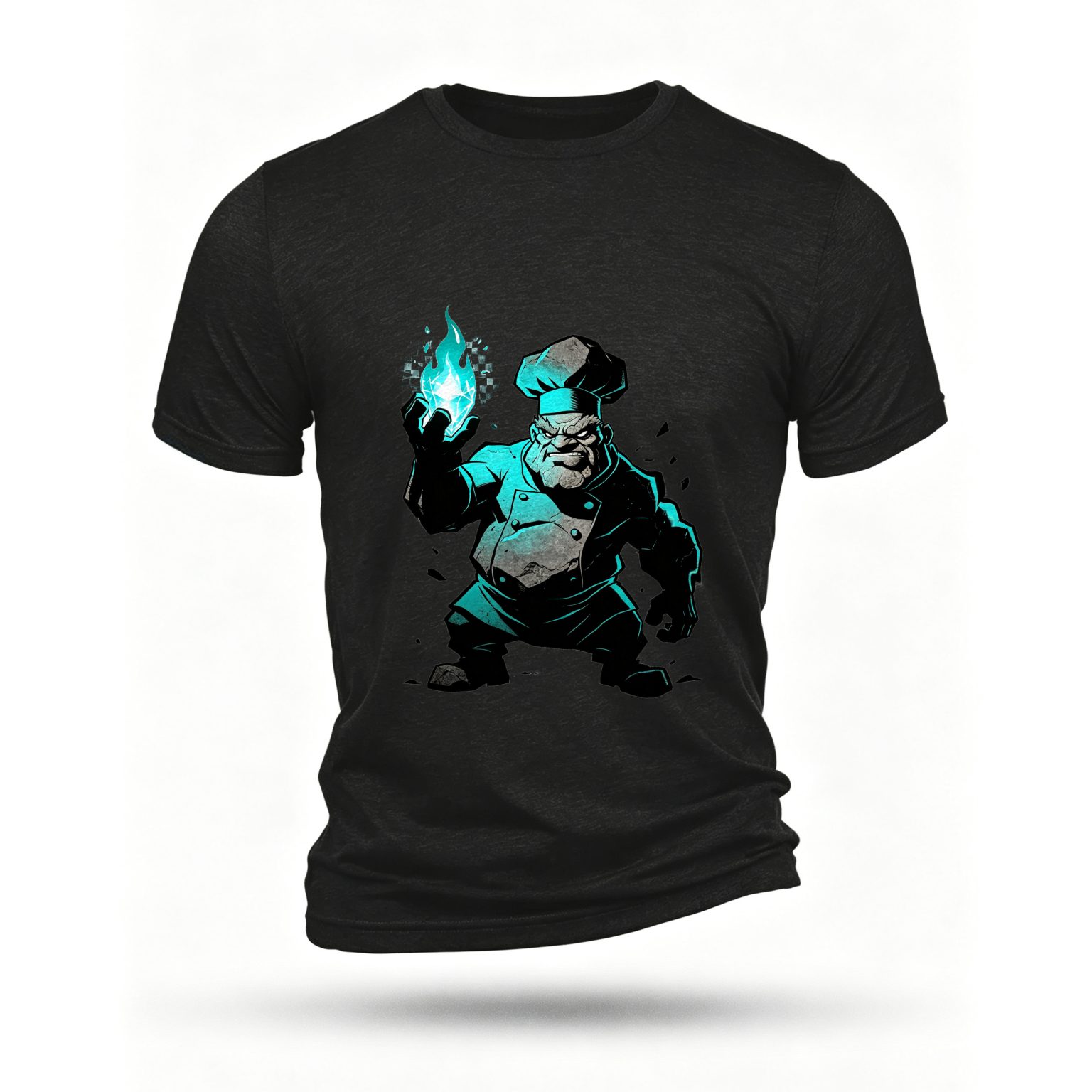 Black T-shirt, front print