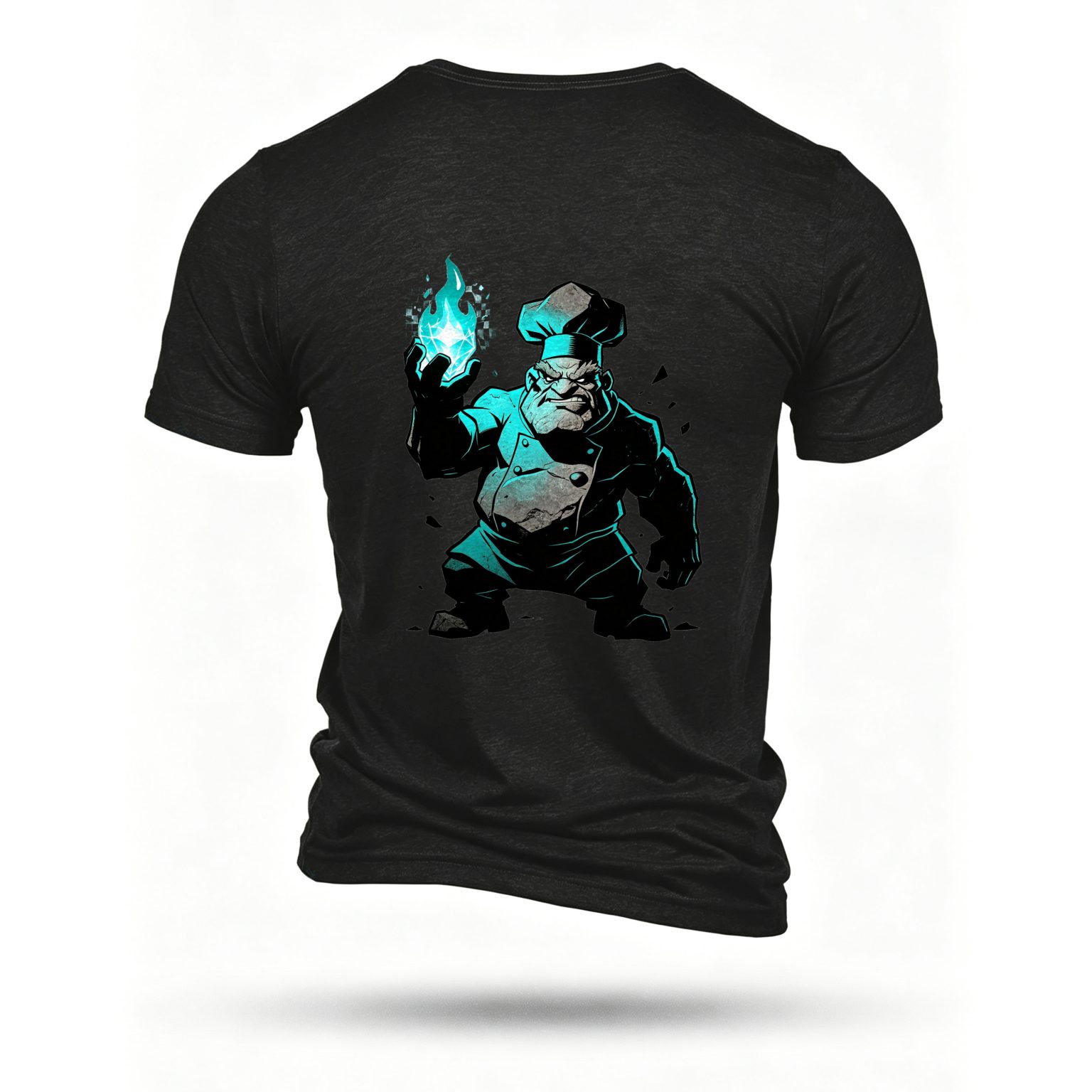 Black T-shirt, back print