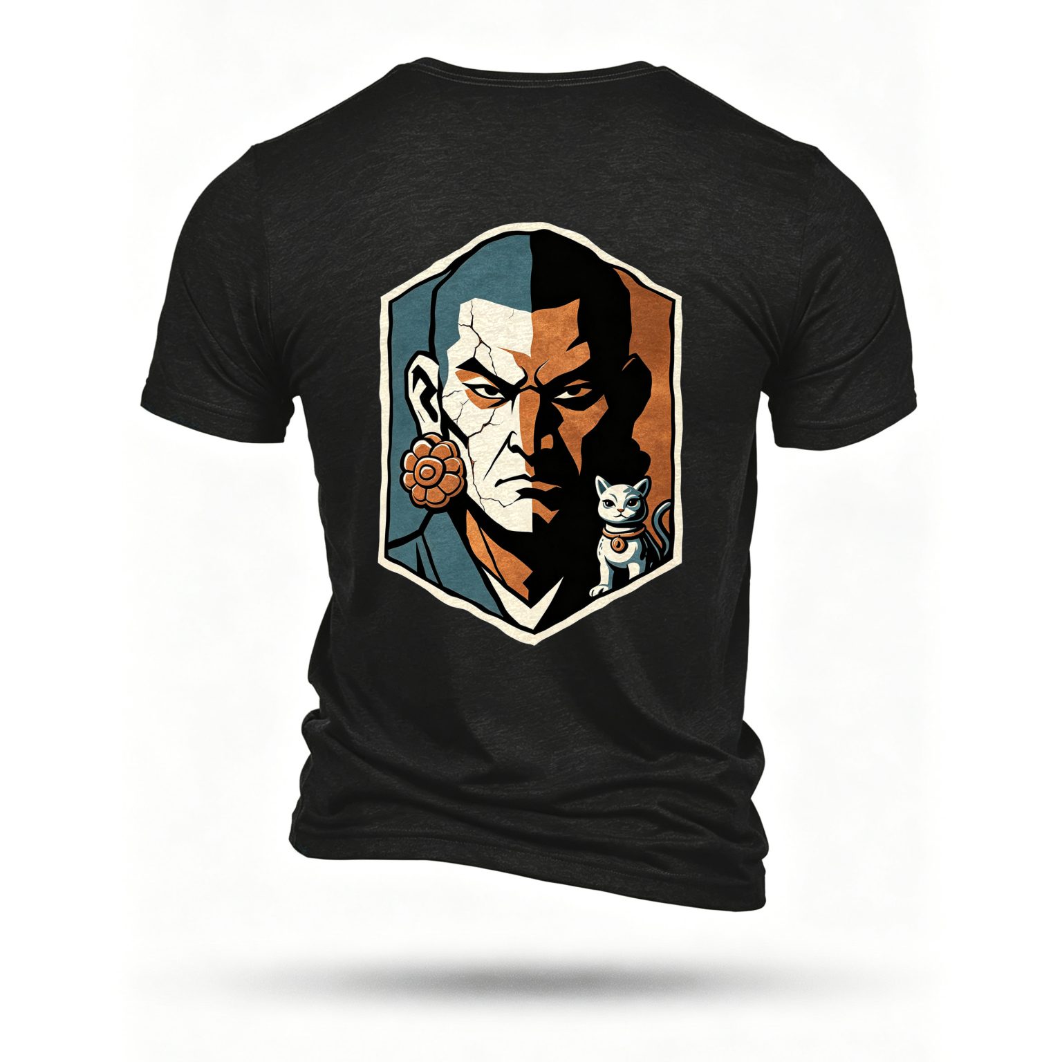 Black T-shirt, back print