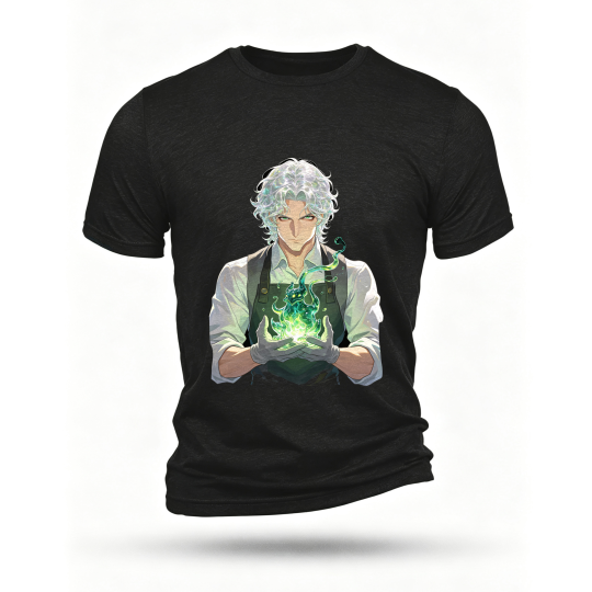 Black T-shirt, front print