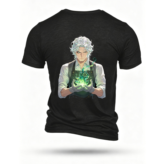 Black T-shirt, back print
