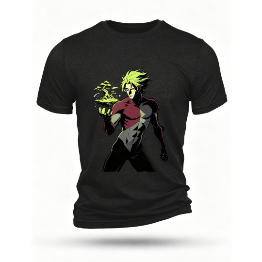 Black T-shirt, front print