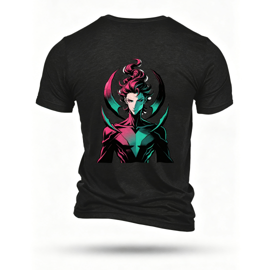 Black T-shirt, back print