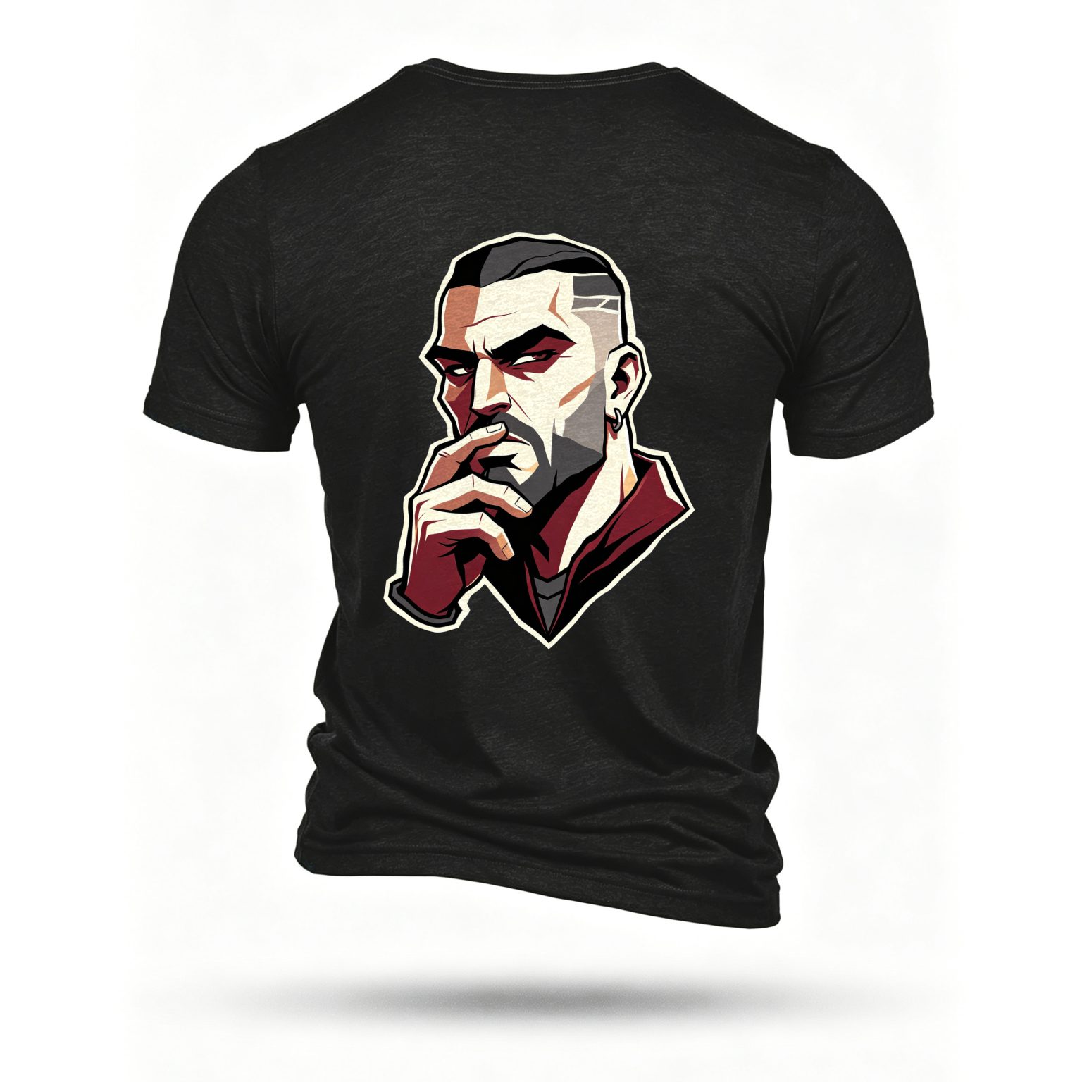 Black T-shirt, back print