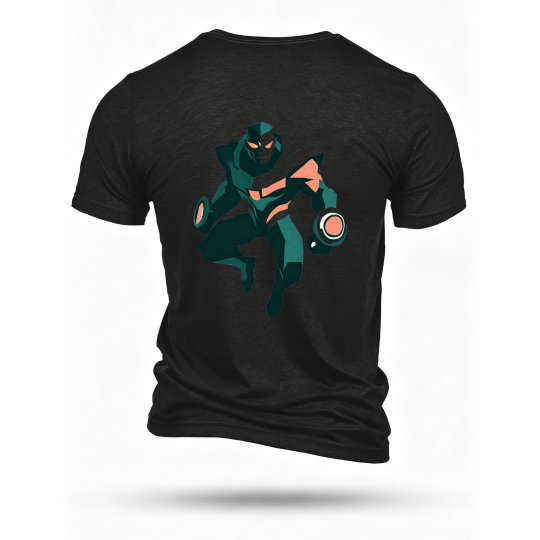 Black T-shirt, back print