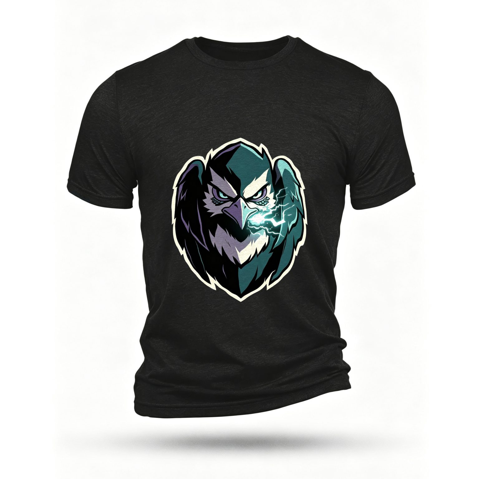 Black T-shirt, front print