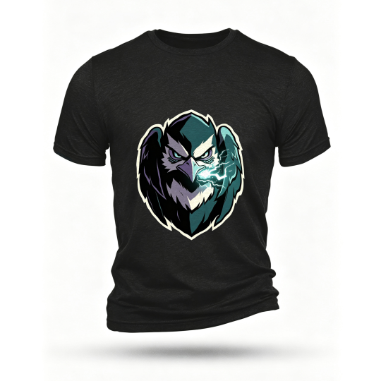 Black T-shirt, front print
