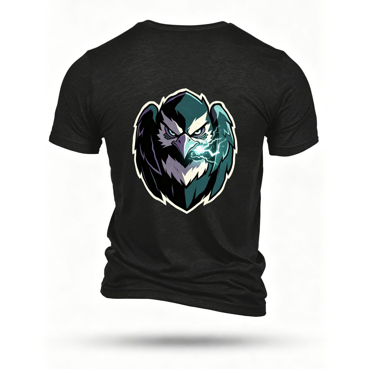 Black T-shirt, back print