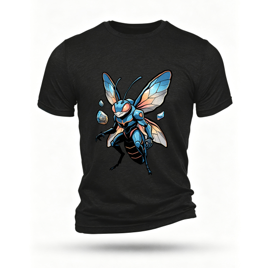 Black T-shirt, front print