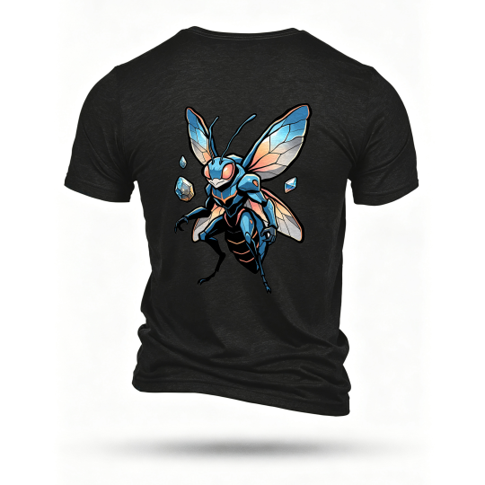 Black T-shirt, back print