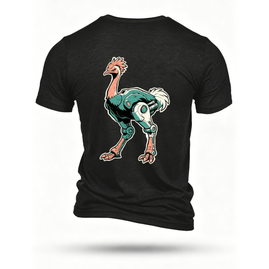 Black T-shirt, back print