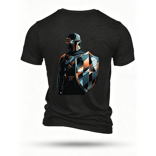 Black T-shirt, back print