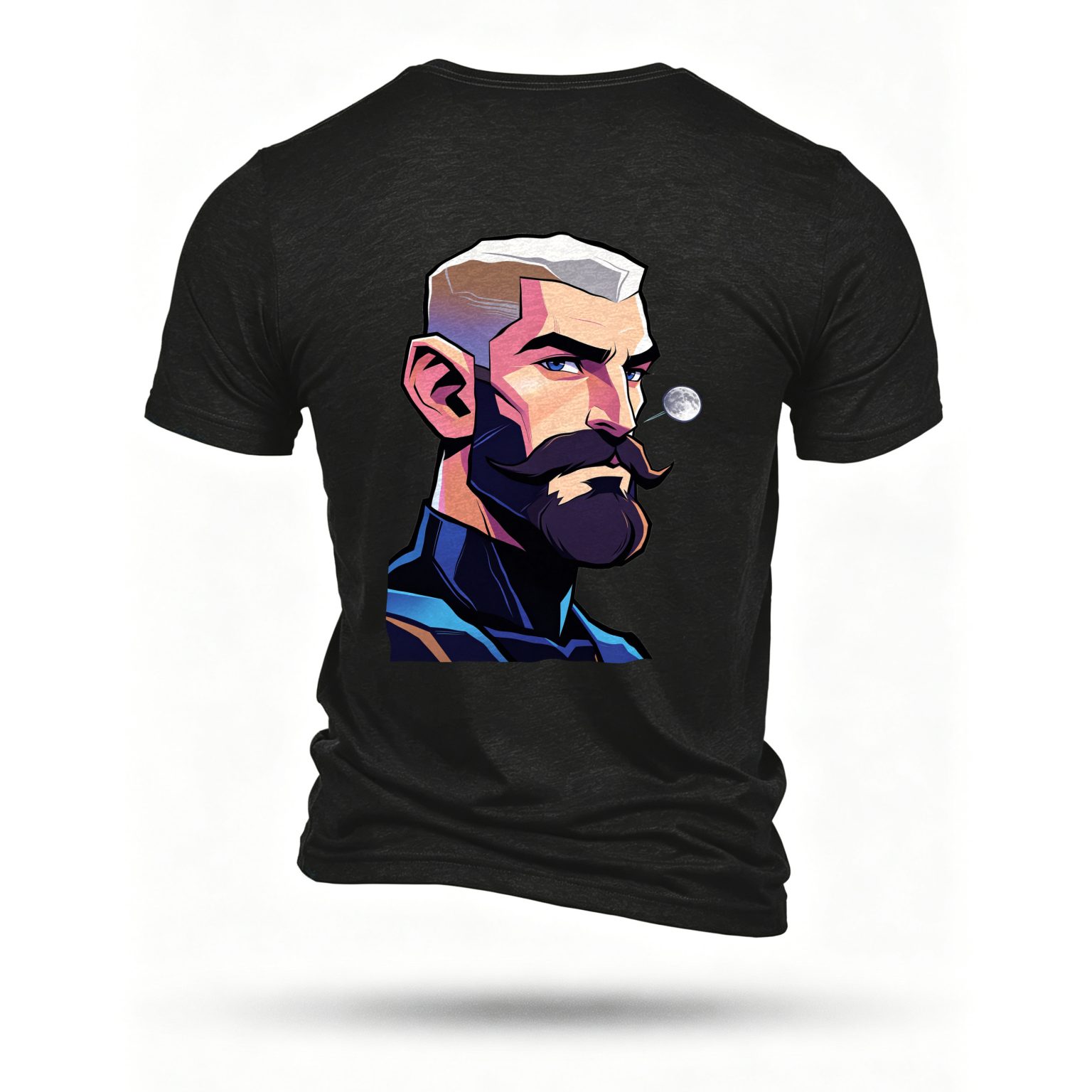 Black T-shirt, back print
