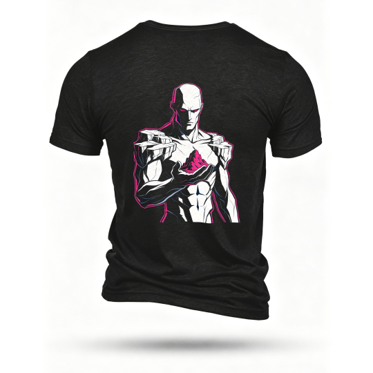 Black T-shirt, back print