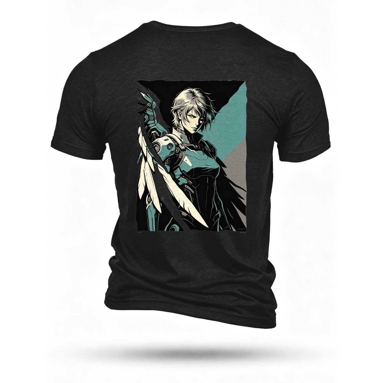 Black T-shirt, back print