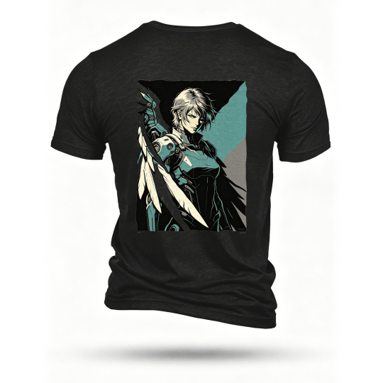 Black T-shirt, back print