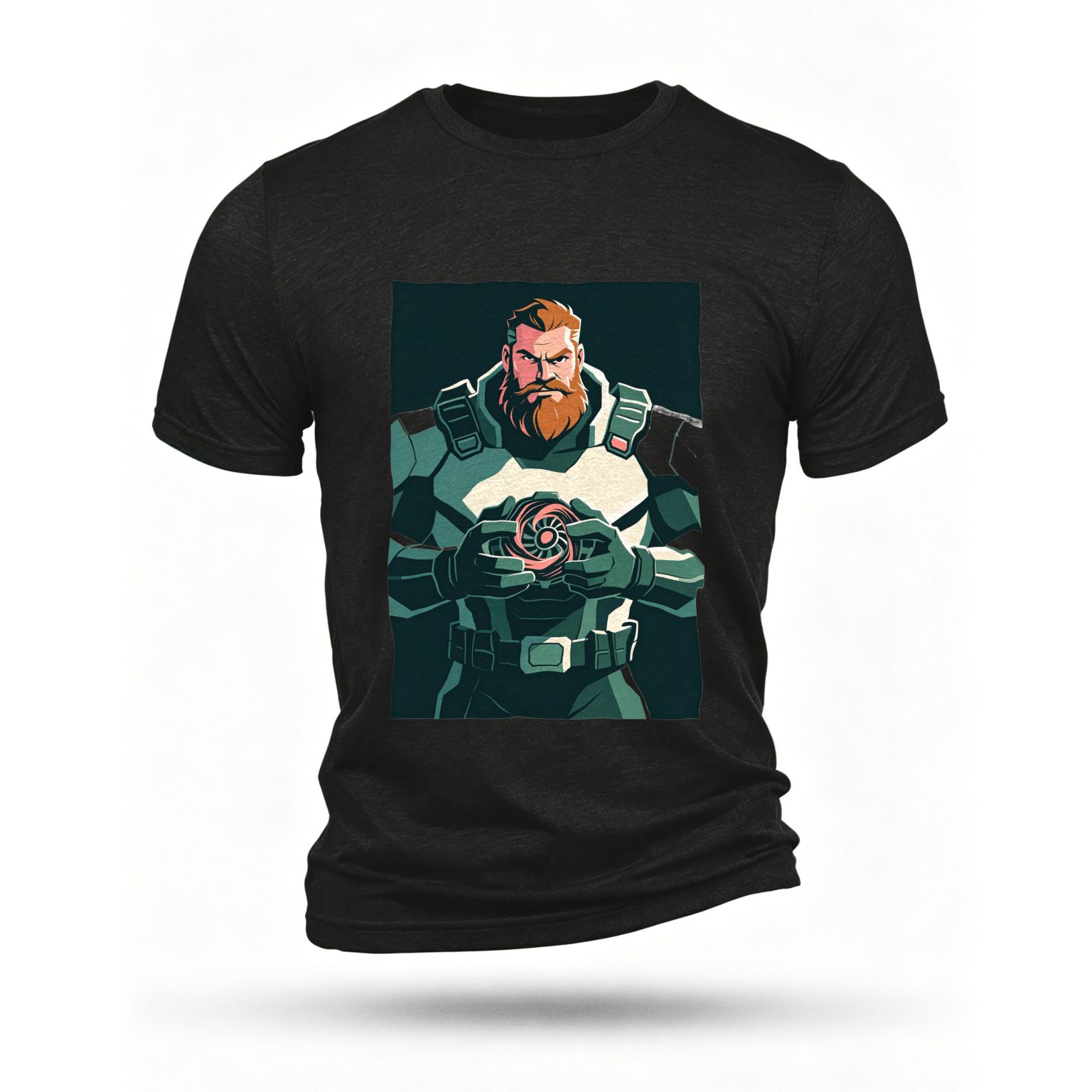 Black T-shirt, front print