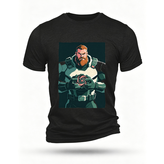 Black T-shirt, front print
