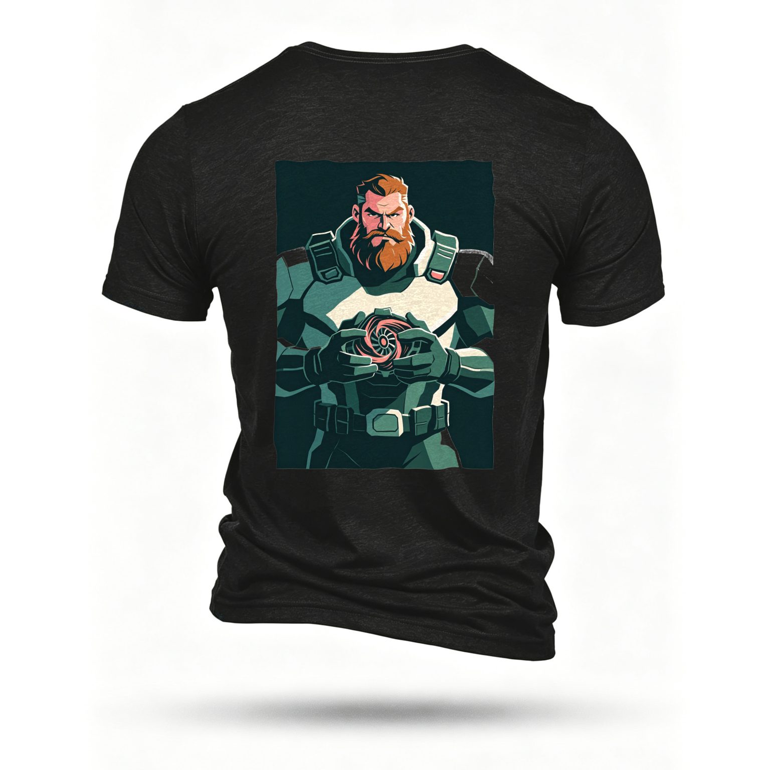 Black T-shirt, back print