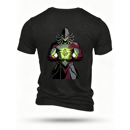 Black T-shirt, back print