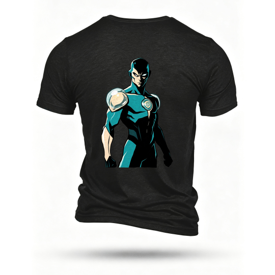 Black T-shirt, back print