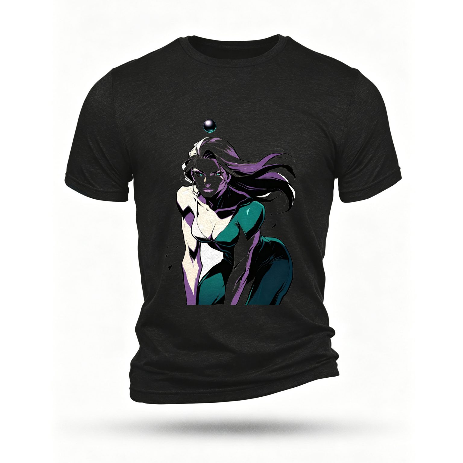 Black T-shirt, front print