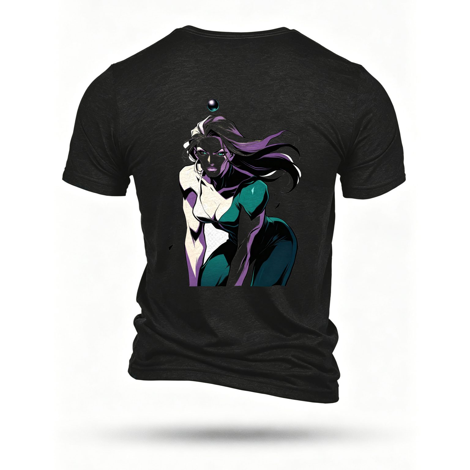 Black T-shirt, back print