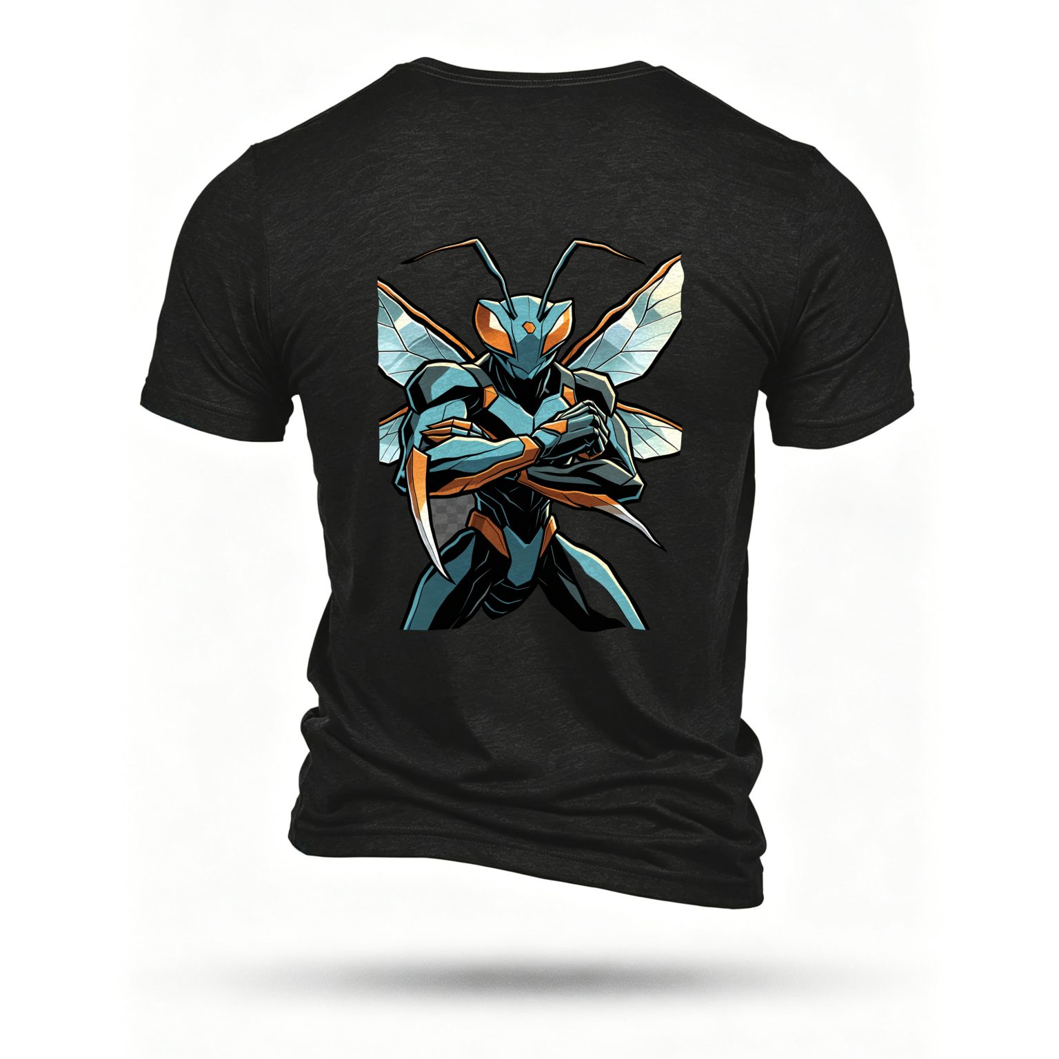 Black T-shirt, back print