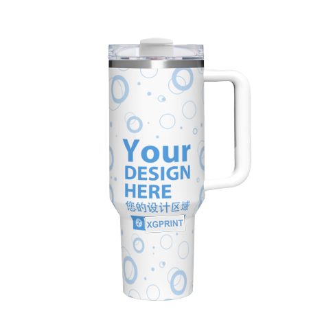 Custom 40 oz Travel Tumbler with Handle before customization