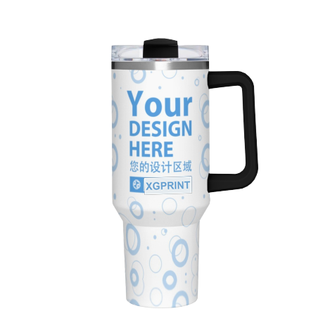 Custom 40 oz Travel Tumbler with Handle before customization